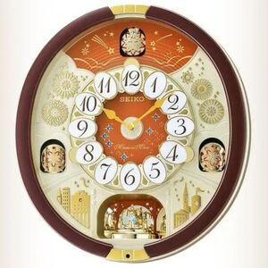 COOL Clock Seiko Melodies in Motion Animated Musical 24 Songs Swarovski Crystals